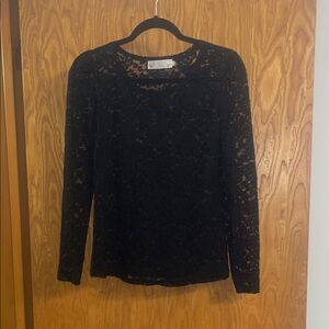 Chic Black Lace Women's Blouse